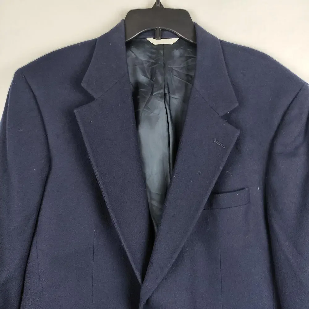Blazer Mens 40 Blue Wool Gold Button Classic Fit Sport Coat Jacket Notch Lapel